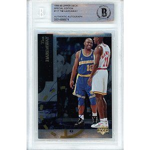 Tim Hardaway Signed '94-95 Upper Deck Basketball Card Warriors Beckett Autograph